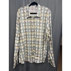 Good Man Shirt Mens Size XXL Multicolor Plaid Long Sleeve Button Up Collared B35